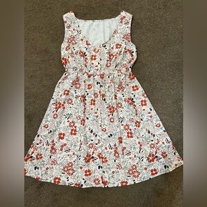Floral button front dress